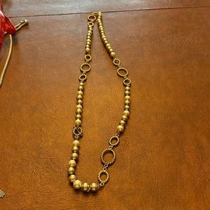 34” chain silver beads and gold links.